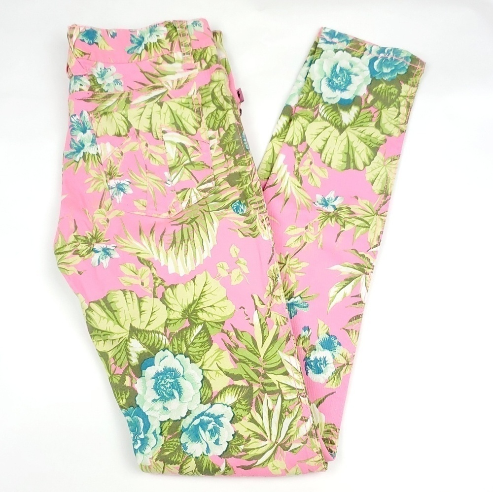 Tripp NYC Pink Floral Skinny Slim Jeans Size 5/27